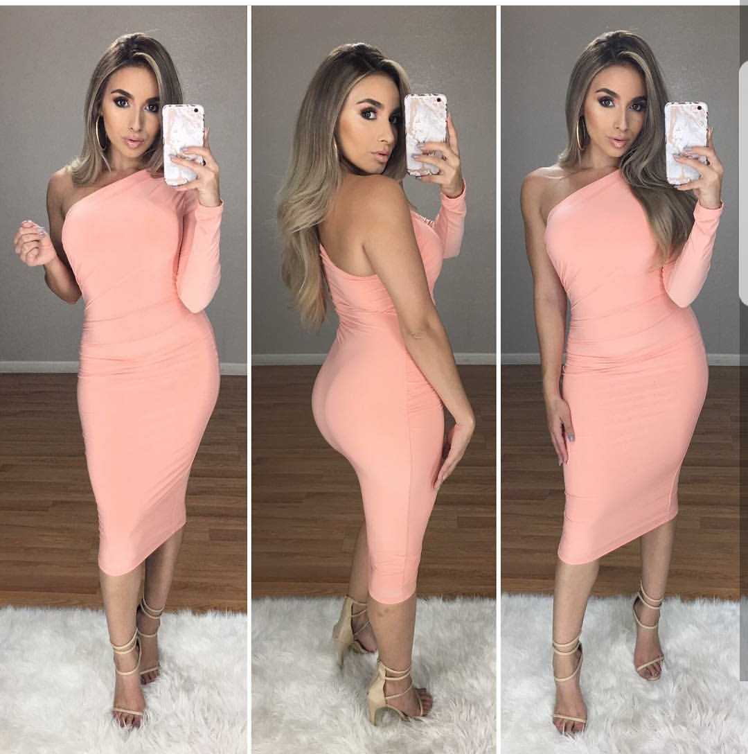 I look too good pink long dress 