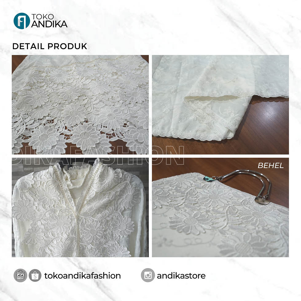 Thumbnail: Mukena Sutra Paris Full - Putih - Premium