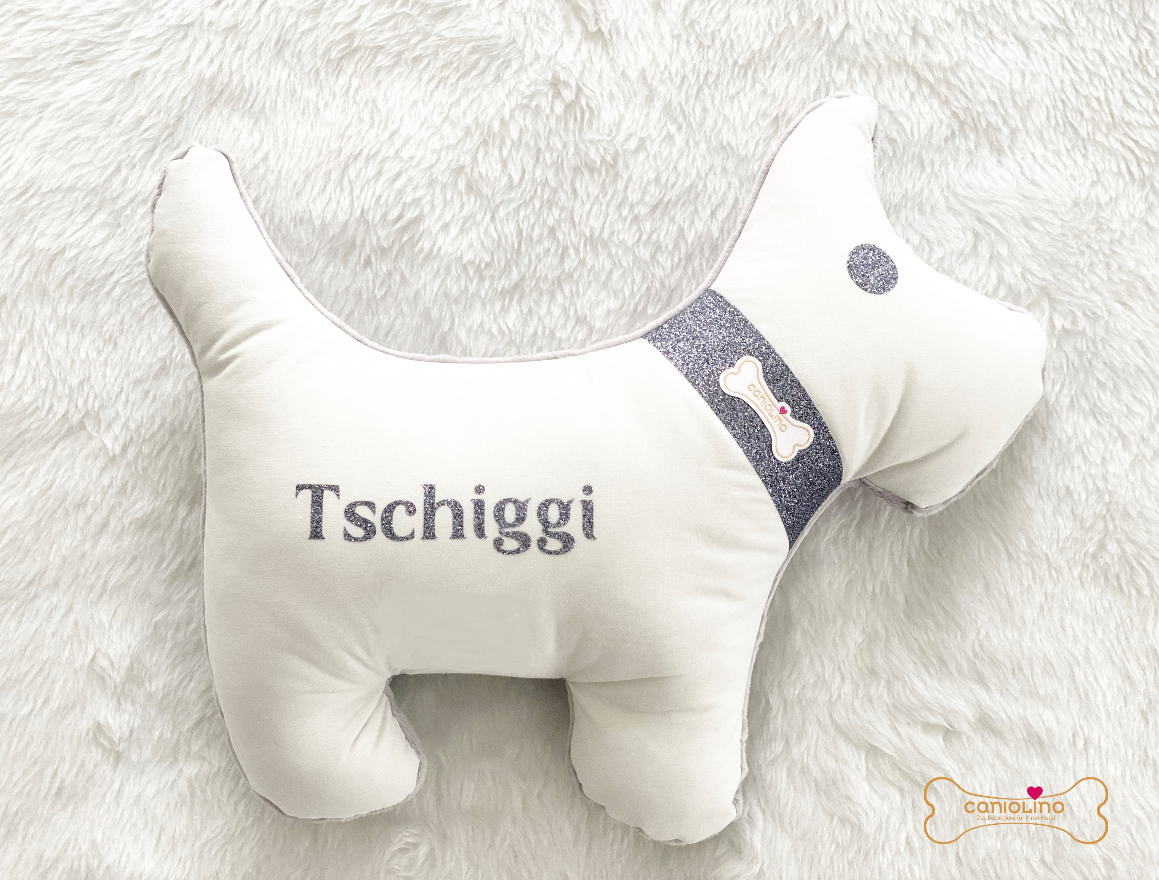 Hundekissen Grau/Herzen