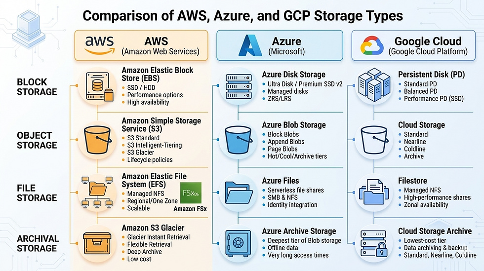 The Ultimate Cloud Storage Comparison: AWS, Azure & GCP Explained
