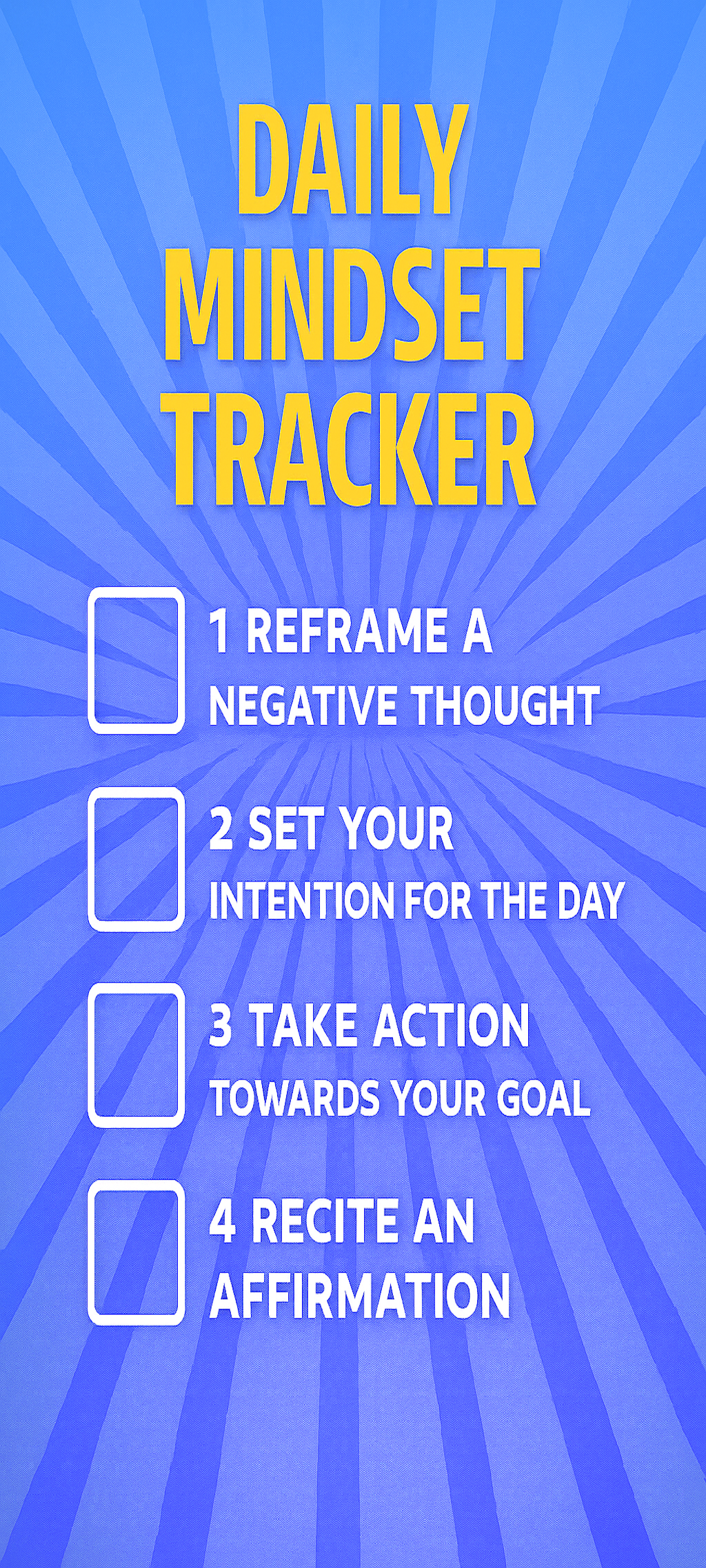 Daily Mindset Tracker Wallpaper - Blue