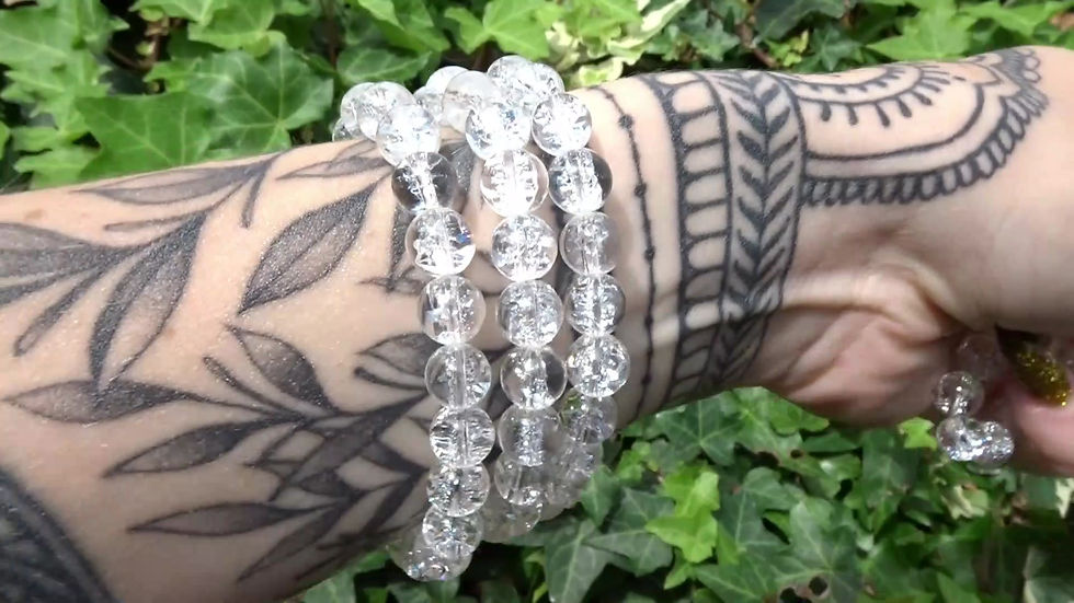 Thumbnail: Handmade By Me - Polished Flashy Crackle Clear Quartz Bracelets - 8mm Beads