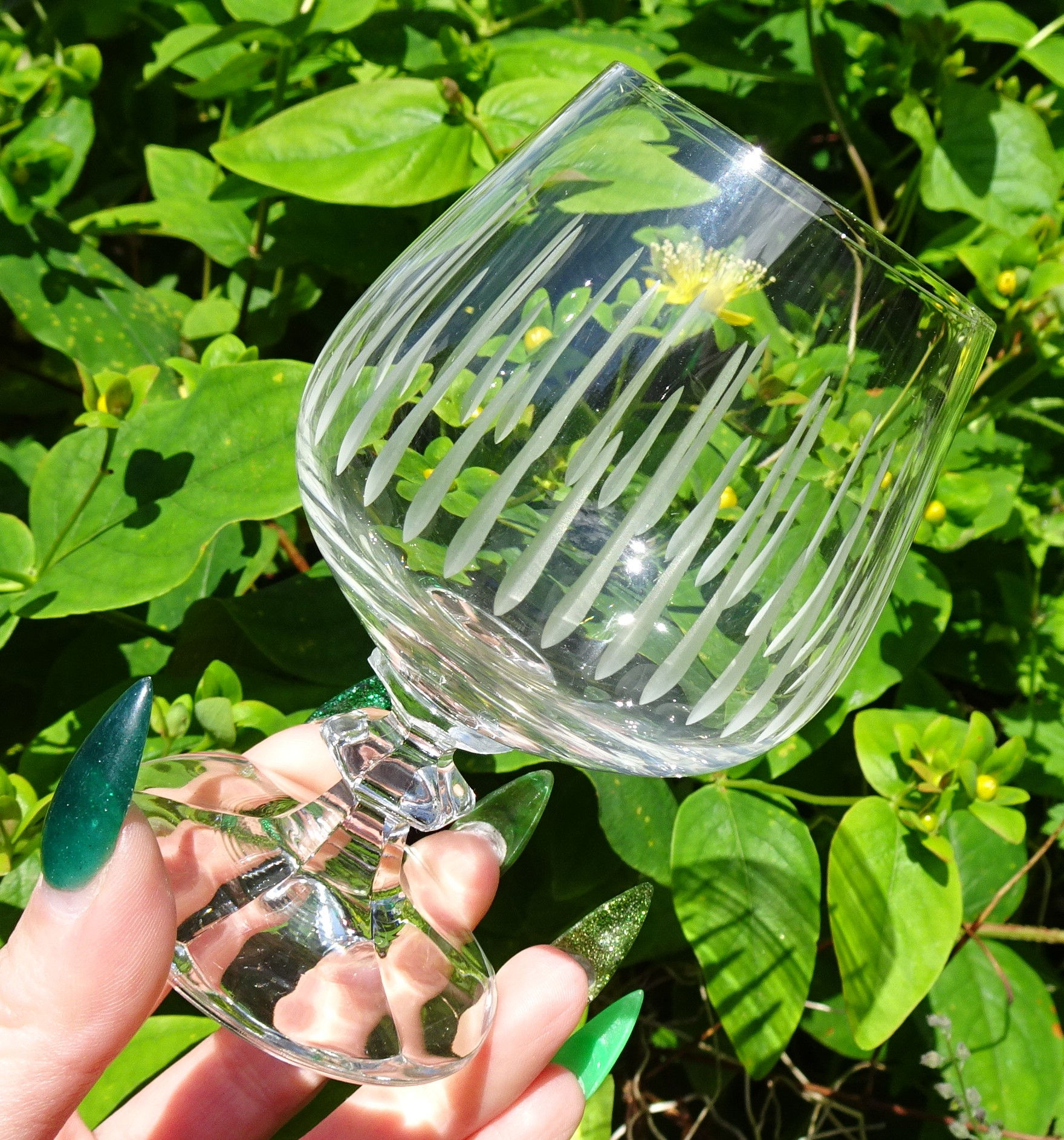 Cut Glass Whiskey Tumbler / Vessel - 120g - 11cm Tall