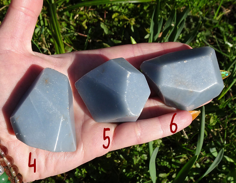 Thumbnail: Polished Blue Angelite Freeforms - 3 More Pieces To Choose From