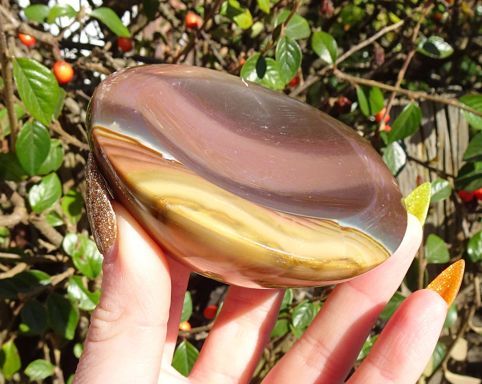 Thumbnail: Polished Banded Polychrome Jasper Bowl - 250g - 8.5cm Longest Length