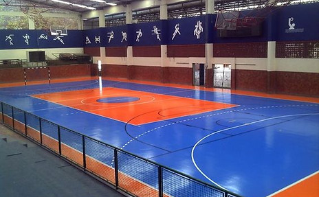 Muestra cancha de handball microcemento