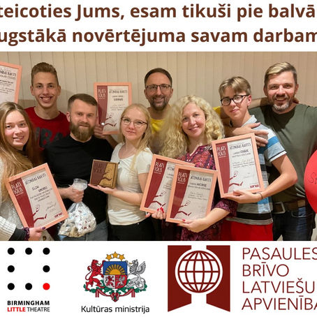 PBLA atbalsta Birmingemas Mazo teātri