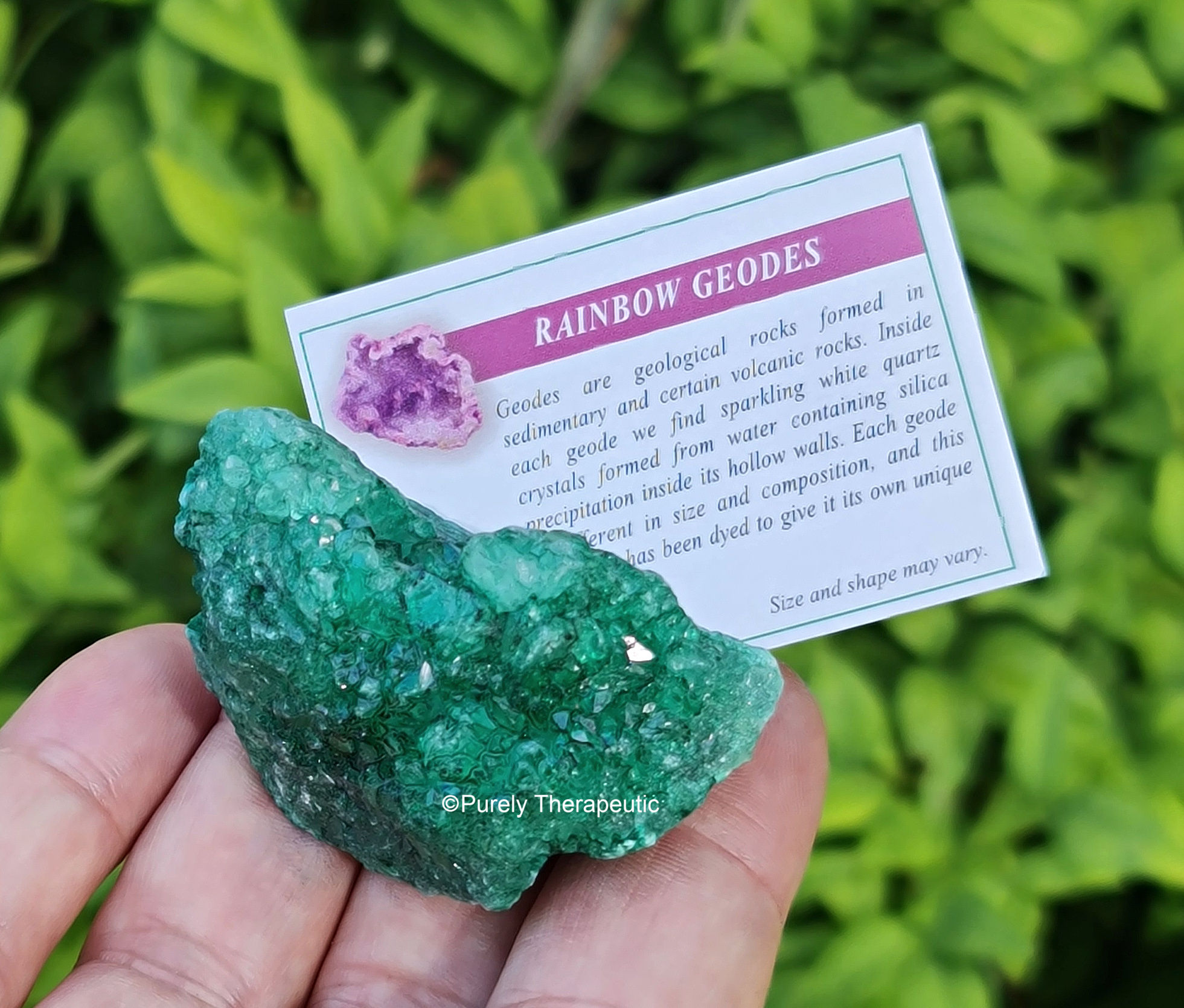 Rainbow Geode Quartz Crystal Green