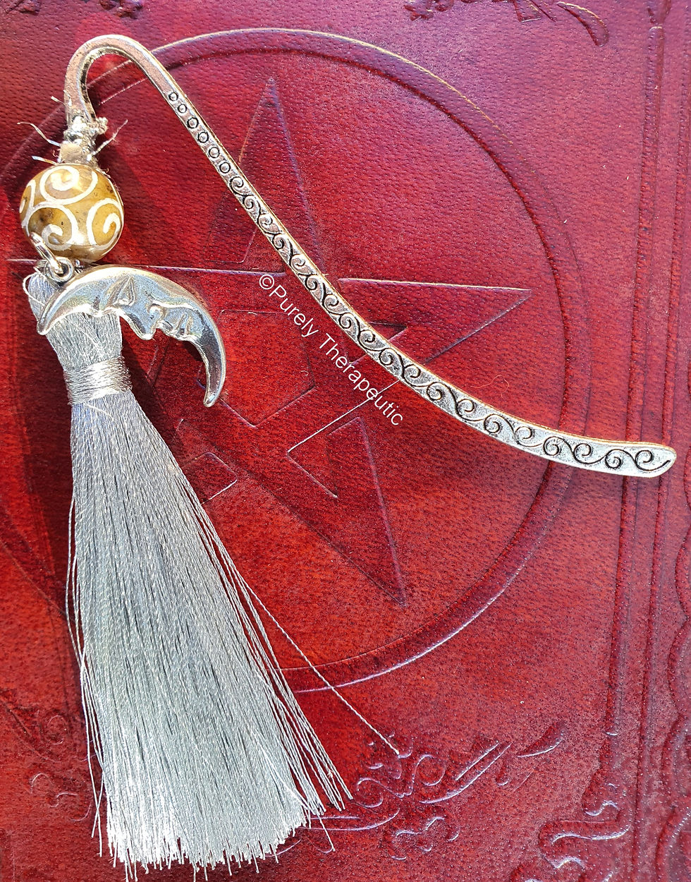 Crescent Moon Jade Bead Bookmark