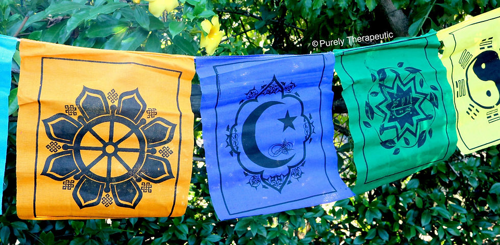 Thumbnail: stars and moon multi faith multi color flags