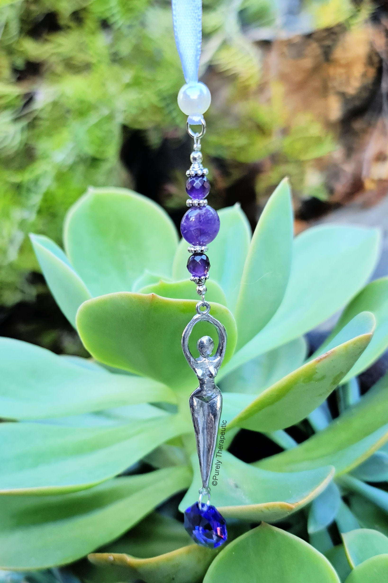 Goddess Car Charm Sun Catcher with Amethyst