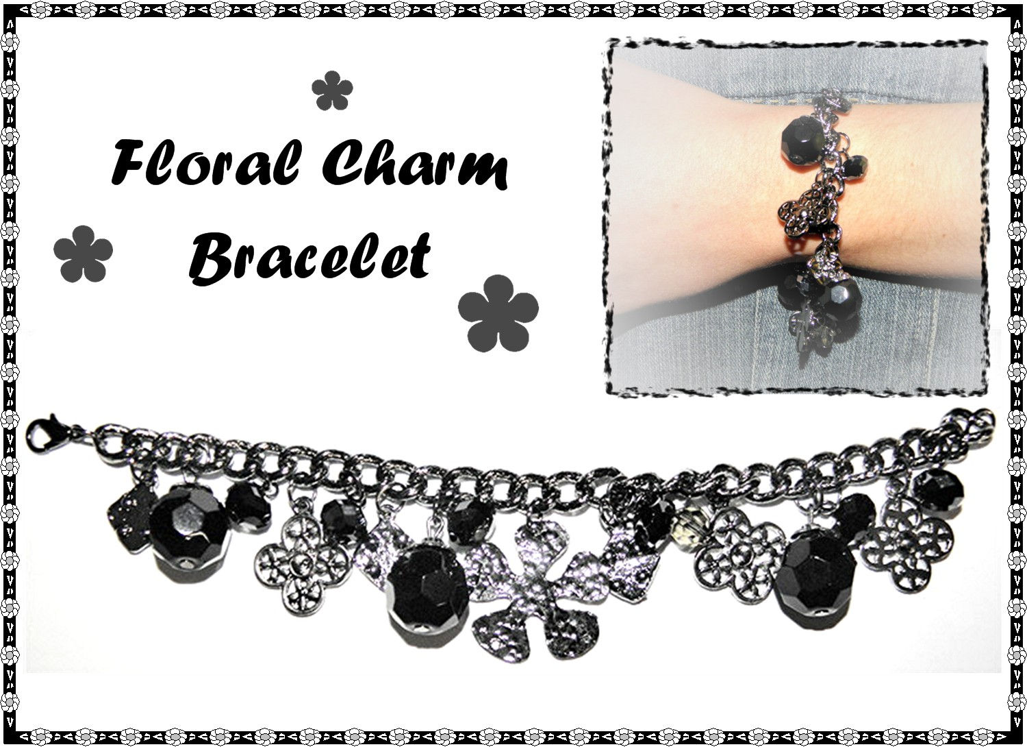 Floral Charm & Bead Bracelet