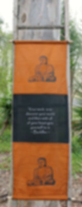 Flag Scroll Wall Hanging Buddha