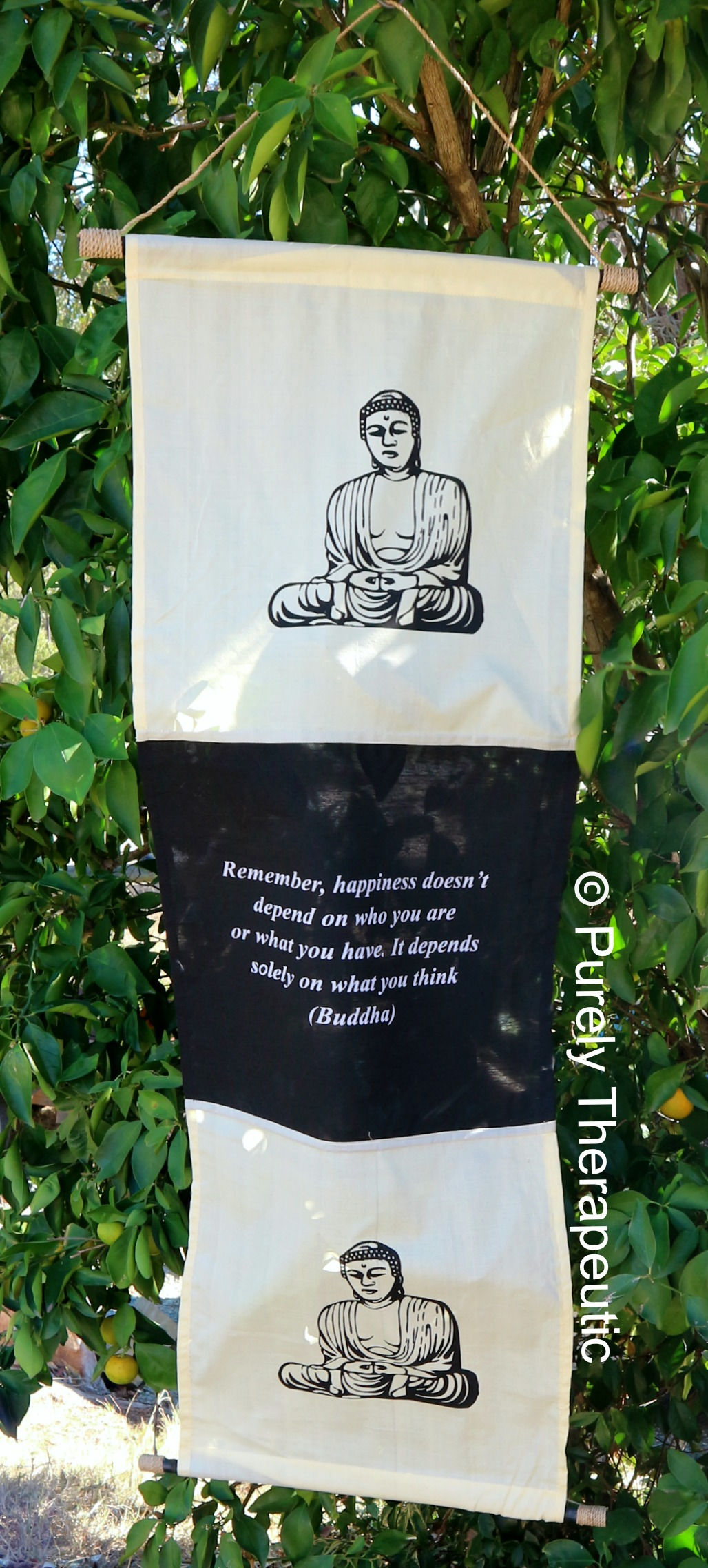 Dark Cream Buddha Flag