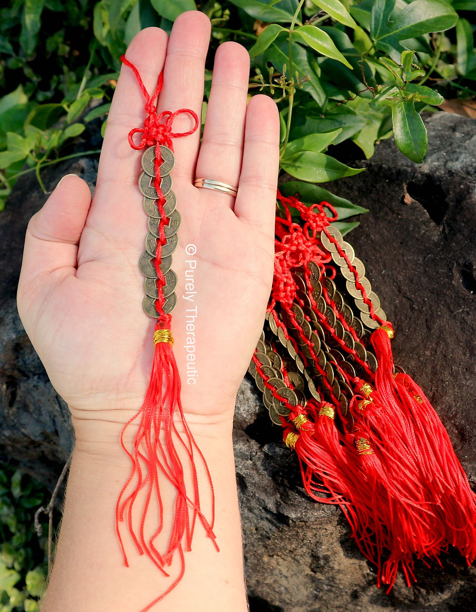 Thumbnail: String of 8 Feng Shui Good Luck Coins