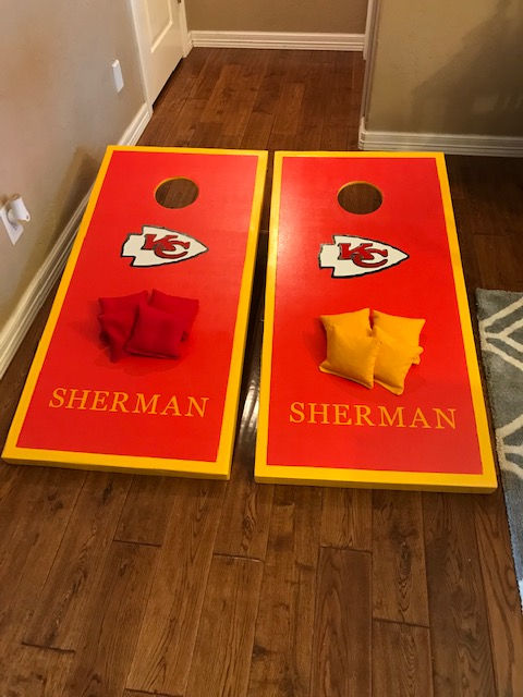 KC Chiefs Cornhole Boards