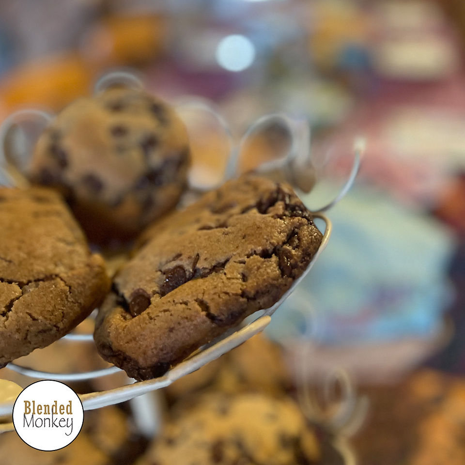 Choc-chip cookies offered during the Blended Monkey experiences