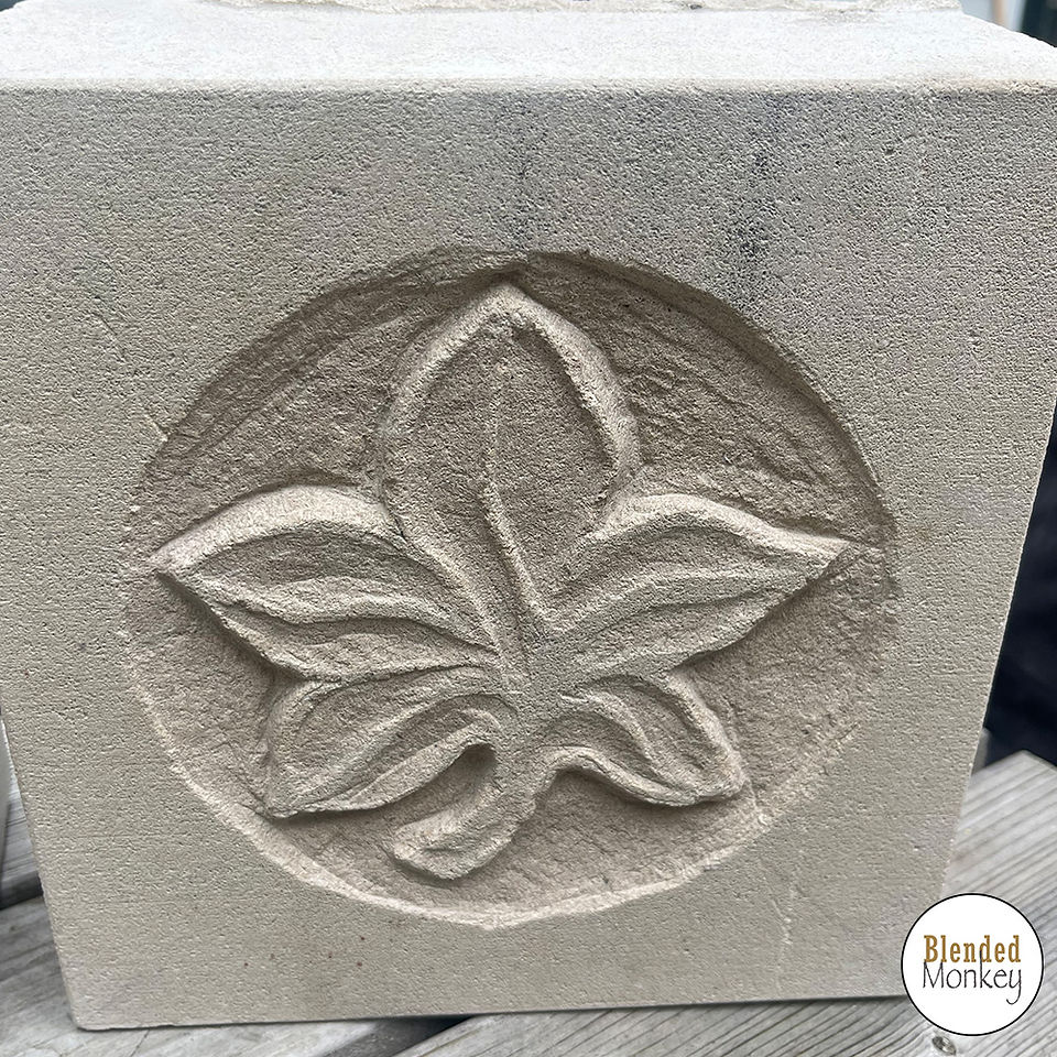 Motif drawn on a piece of Portland stone