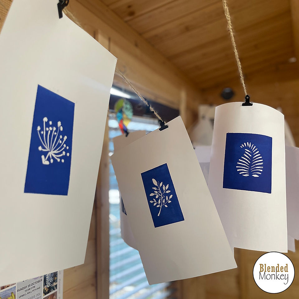 First test designs hanging to dry