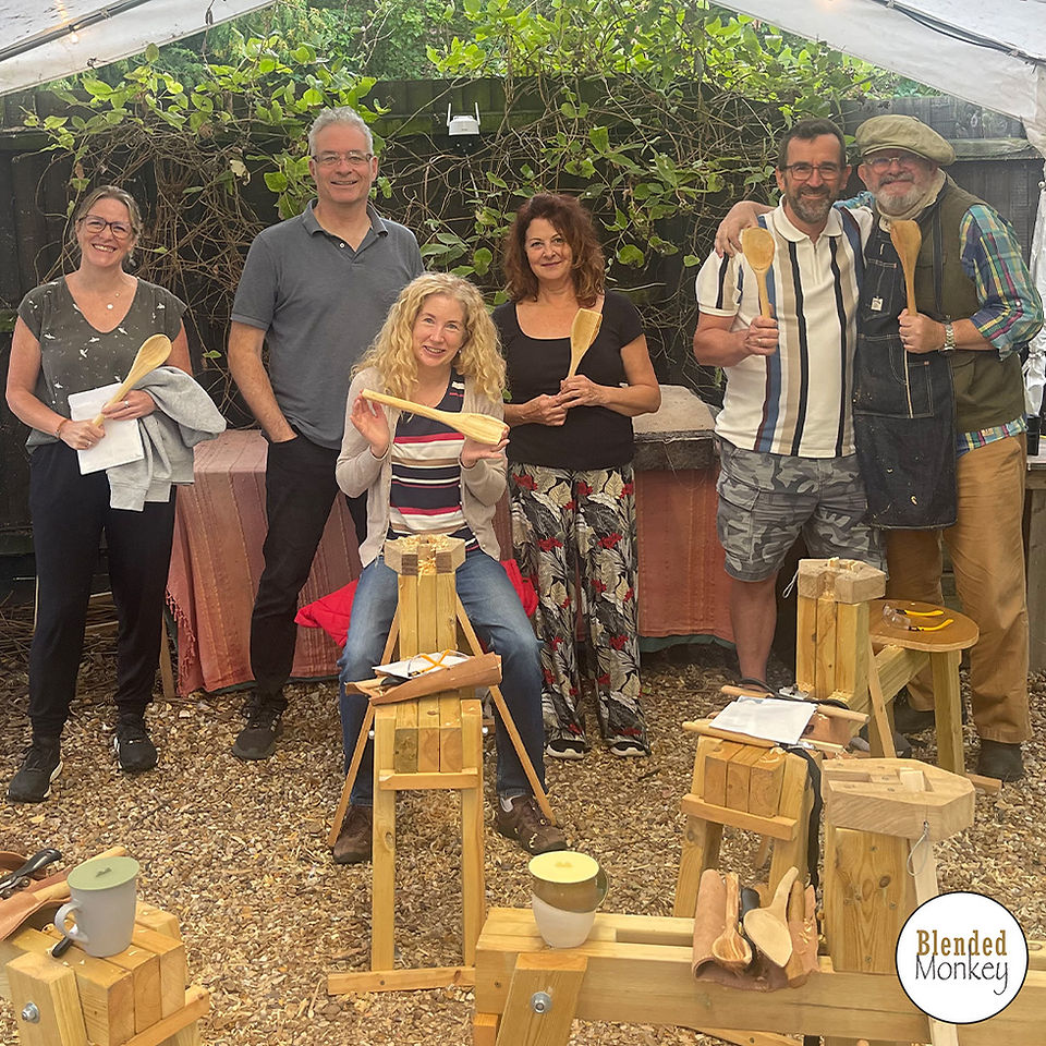 Well done guys - happy group of spoon and spatula carvers here in the Blended Monkey Studios