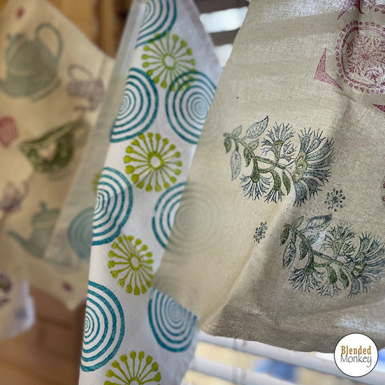 Selection of block-printed fabrics