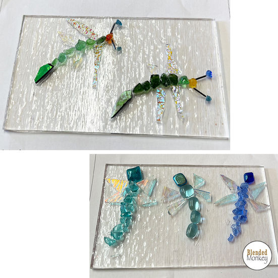 Lovely fused glass hanging pieces made in our Blended Monkey Studios