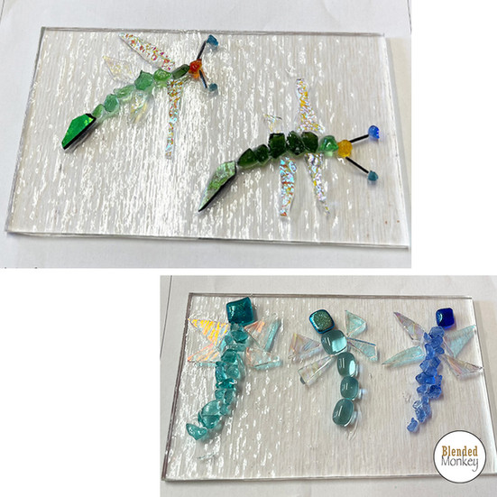 Lovely fused glass hanging pieces made in our Blended Monkey Studios