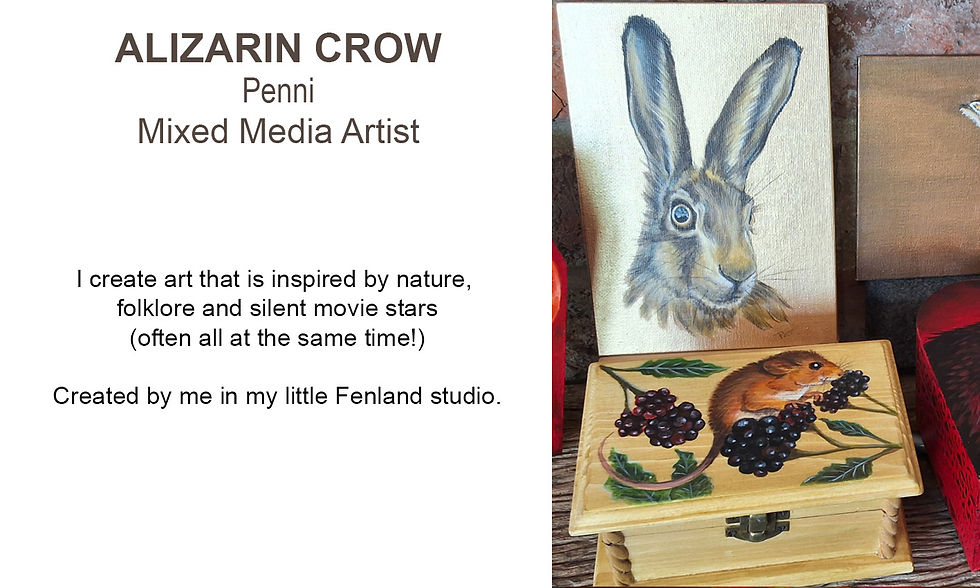 Alizarin Crow - artist attending our Autumn Artisan Fayre - 25 October