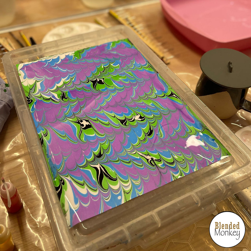 A beautiful piece of marbled paper.