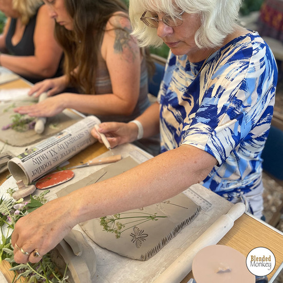 Alison creating her botanicals masterpiece