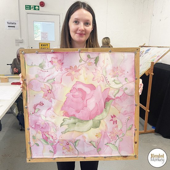 Beautiful completed botanical silk