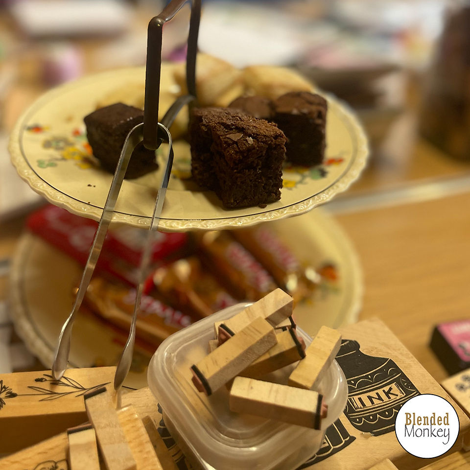 Tasty homemade chocolate brownies and shortbread served as refreshments during the workshop