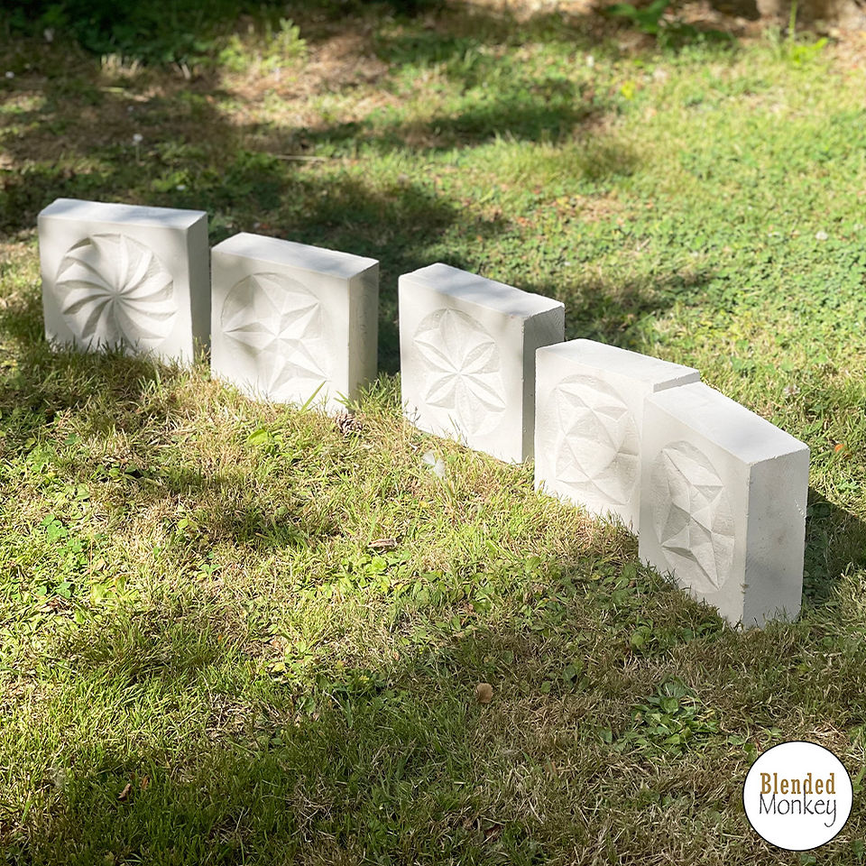 Lovely geometric shapes carved into stone