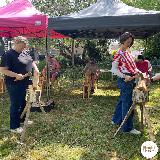 Students uses axes to get a general shape