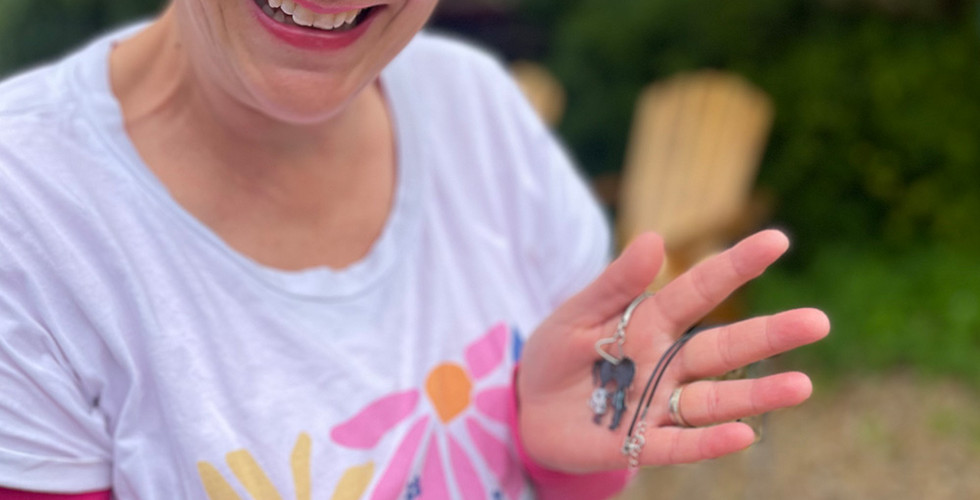 Lucy created a beautiful pendant and a really cute keyring 