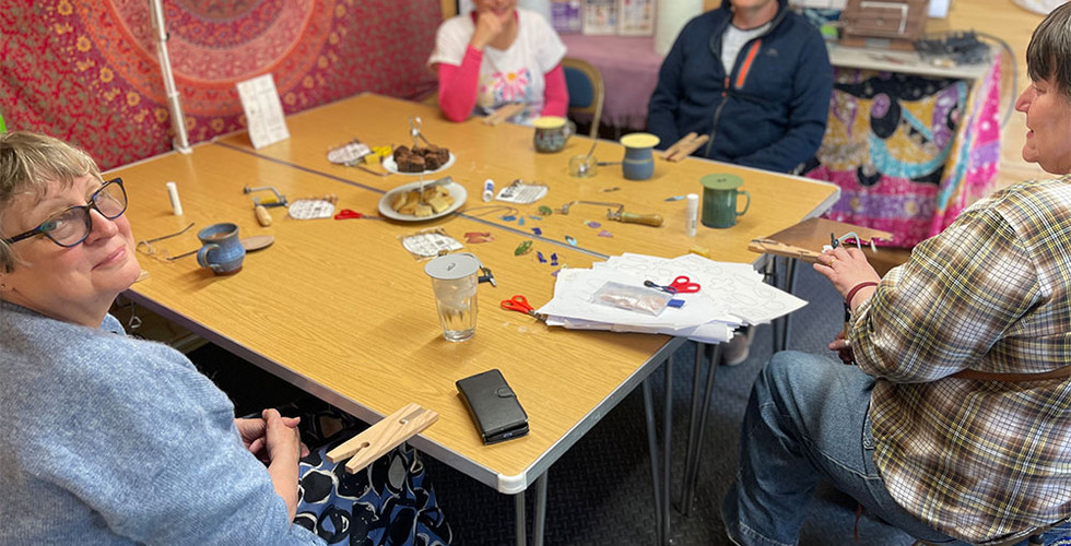 Happy students at the beginning of their enamelling workshop