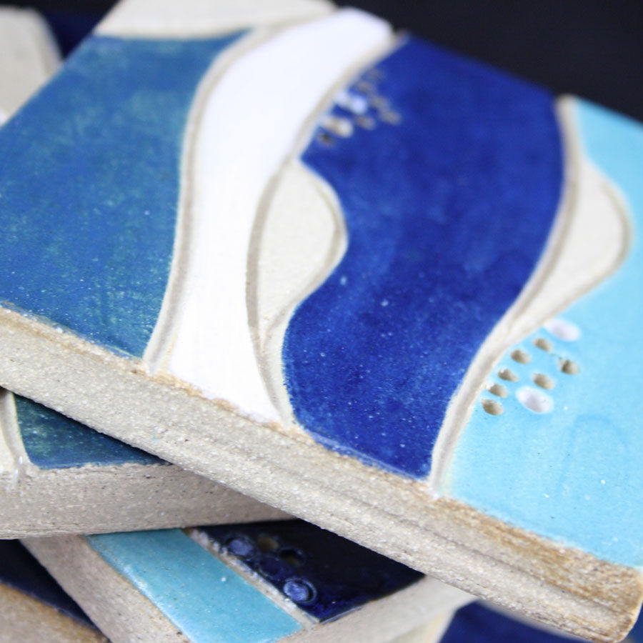 Set of 4 Seascape Tiles/Coasters