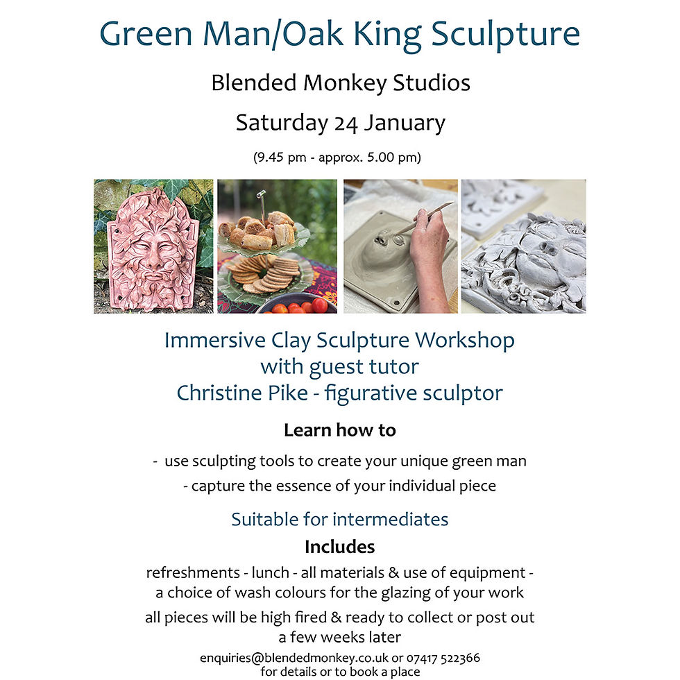 Info on how to book our green man/oak king tile workshop