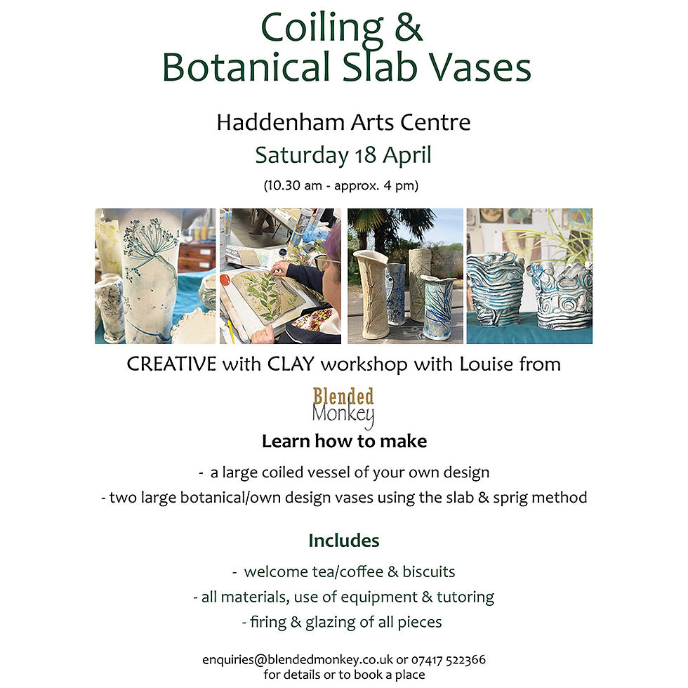 Information about the coiling & botanical slab vases workshop