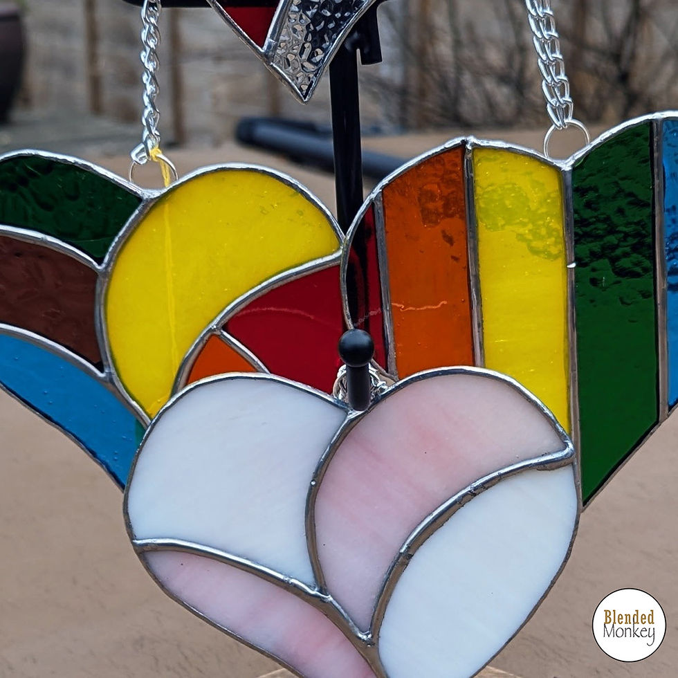 Copper foil glass love hearts workshop at Blended Monkey