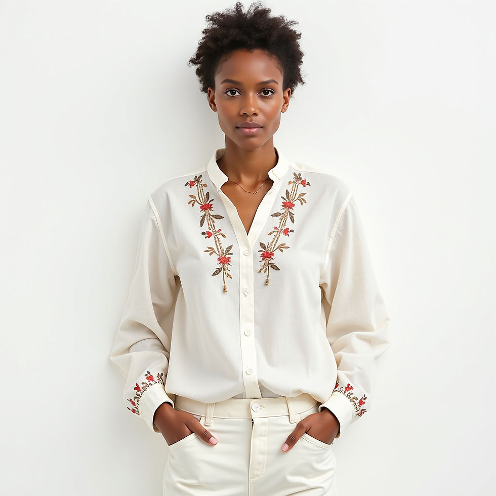 Embroidered Linen Blouse