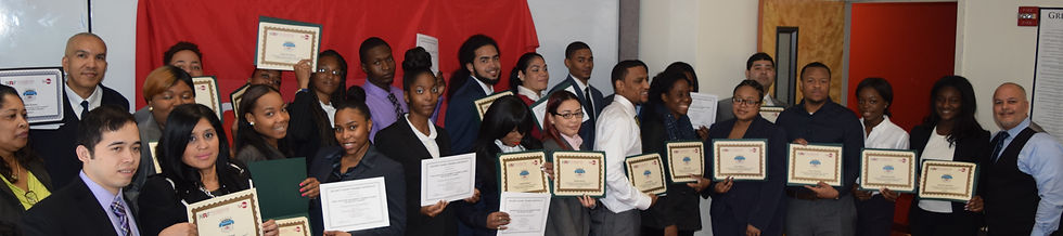 Groups of aults completing a certification course at SoBro