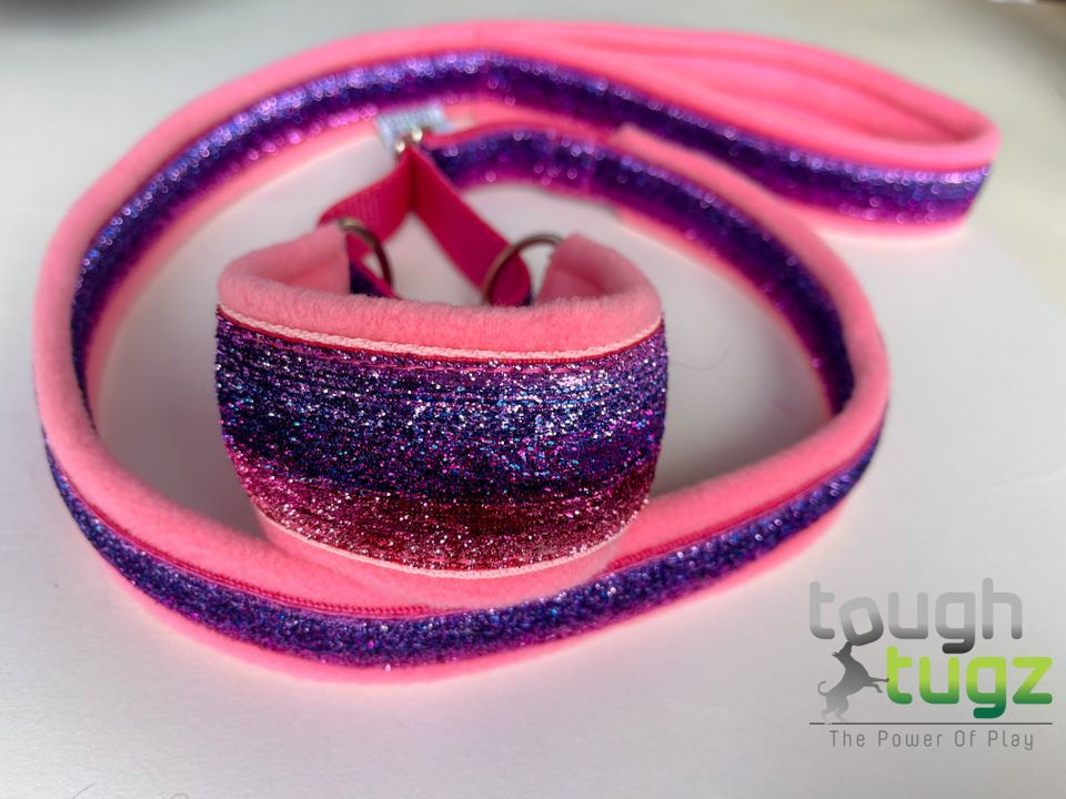 Miniatura: Colletto antiscivolo Ombre All Sparkle e guinzaglio piatto