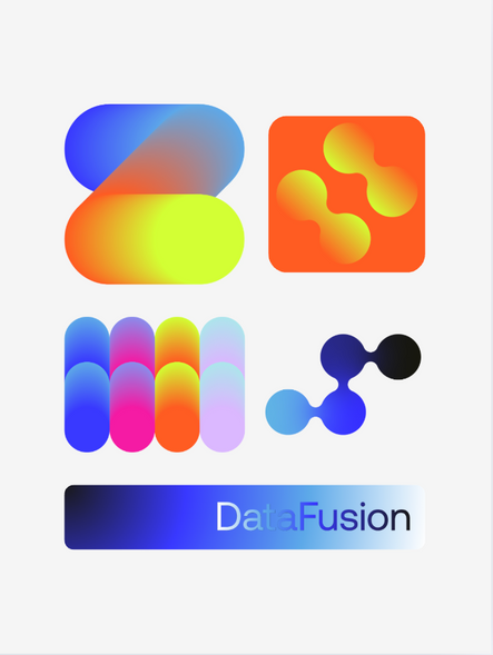 a set of colorful logos for data fusion