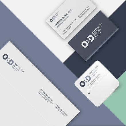 a set of business cards for osterhout berger daley