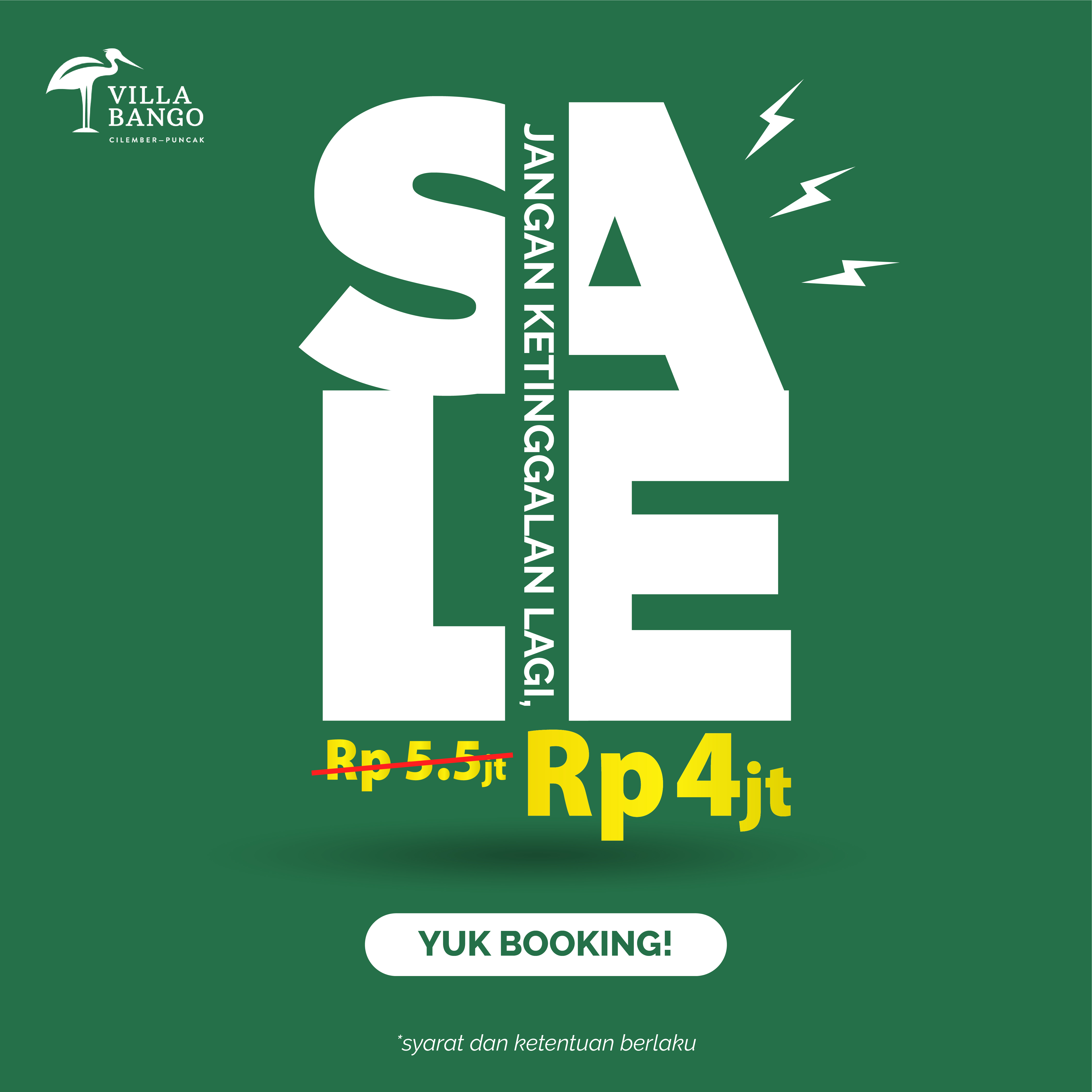 FLASH SALE Juli Villa Bango, Jangan Sampai Kelewatan! — inspirasi dari Villa Bango di Cilember, Puncak