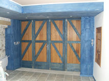 Porte de garage sur mesure en bois maison Loire atlantique