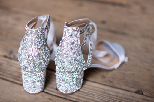 sequined bride shoes
