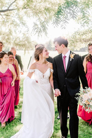 Walking through bridal party in northwest ohio wedding