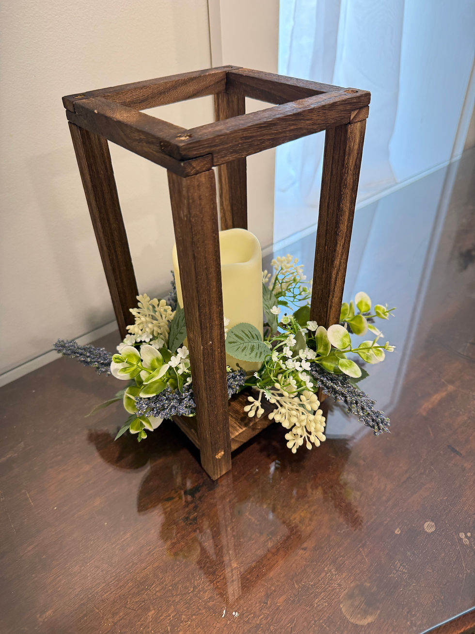 Thumbnail: Wood Lantern with Faux Greenery